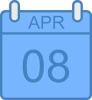 April Line Filled Blue Icon vector