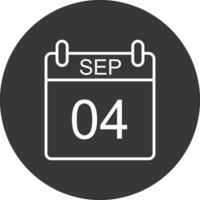 September Line Inverted Icon Design vector