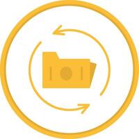 Data Backup Flat Circle Icon vector