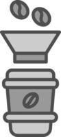 Coffee Filter Line Filled Greyscale Icon Design vector