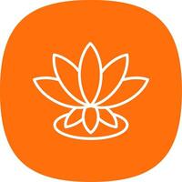 Lotus Line Curve Icon Design vector