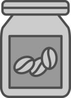 frijoles tarro línea lleno escala de grises icono diseño vector