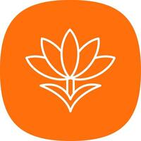 Saffron Line Curve Icon Design vector