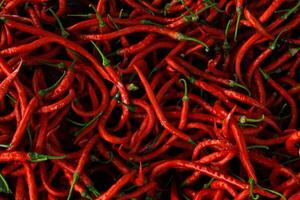 Top view of red chili pepper texture background photo