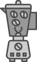 Coffee Grinder Line Filled Greyscale Icon Design vector