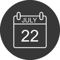 July Line Inverted Icon Design vector