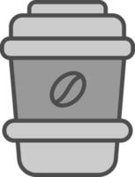 Latte Line Filled Greyscale Icon Design vector