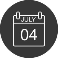 July Line Inverted Icon Design vector