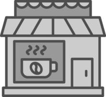 café línea lleno escala de grises icono diseño vector