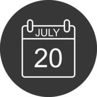 July Line Inverted Icon Design vector