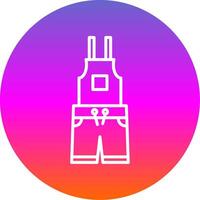 Dungarees Line Gradient Circle Icon vector