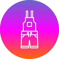 Dungarees Line Gradient Circle Icon vector