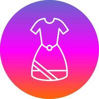 Dress Line Gradient Circle Icon vector