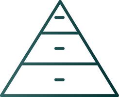 pirámide cartas línea degradado icono vector