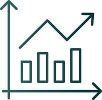 Bar Chart Line Gradient Icon vector