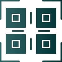 icono de gradiente de glifo de código qr vector