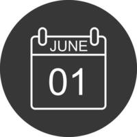 June Line Inverted Icon Design vector