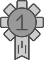 Badge Line Filled Greyscale Icon Design vector