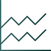 Area Graph Line Gradient Icon vector