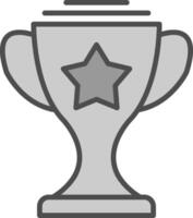 Trophy Line Filled Greyscale Icon Design vector