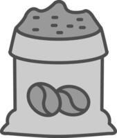 frijol bolso línea lleno escala de grises icono diseño vector