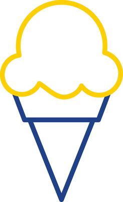 Ice Cream Line Two Colour Icon Design