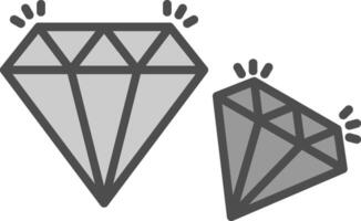 diamante línea lleno escala de grises icono diseño vector