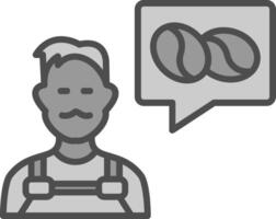 Barista Line Filled Greyscale Icon Design vector