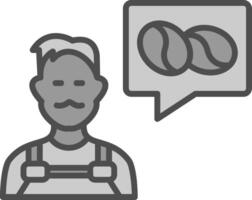 Barista Line Filled Greyscale Icon Design vector