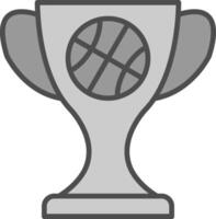 baloncesto línea lleno escala de grises icono diseño vector