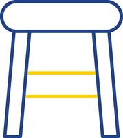 Stool Line Two Colour Icon Design vector