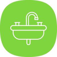 lavabo línea curva icono diseño vector