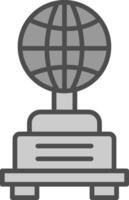 Globe Line Filled Greyscale Icon Design vector