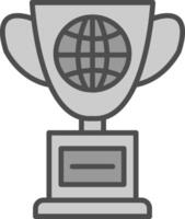 World Line Filled Greyscale Icon Design vector