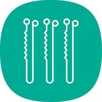 Bobby Pin Line Curve Icon Design vector