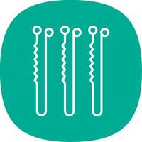 Bobby Pin Line Curve Icon Design vector