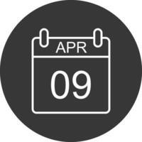 abril línea invertido icono diseño vector