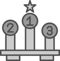 Leaderboard Line Filled Greyscale Icon Design vector