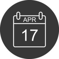 April Line Inverted Icon Design vector