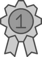 Medal Line Filled Greyscale Icon Design vector