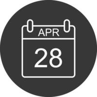 April Line Inverted Icon Design vector