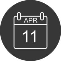 April Line Inverted Icon Design vector