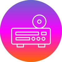 Dvd Player Line Gradient Circle Icon vector