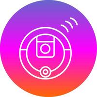 Robot Vacuum Cleaner Line Gradient Circle Icon vector