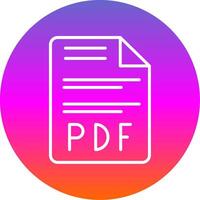 pdf línea degradado circulo icono vector