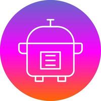 Slow Cooker Line Gradient Circle Icon vector