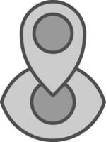 Eye Line Filled Greyscale Icon Design vector