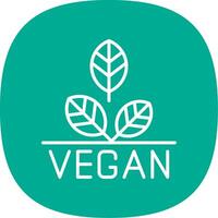 Vegan Line Curve Icon Design vector