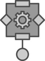 Algorithm Line Filled Greyscale Icon Design vector