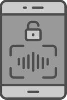 Smartphone Line Filled Greyscale Icon Design vector